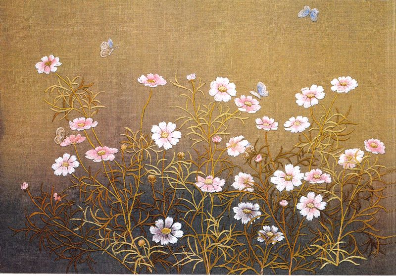 コスモスと蜆蝶